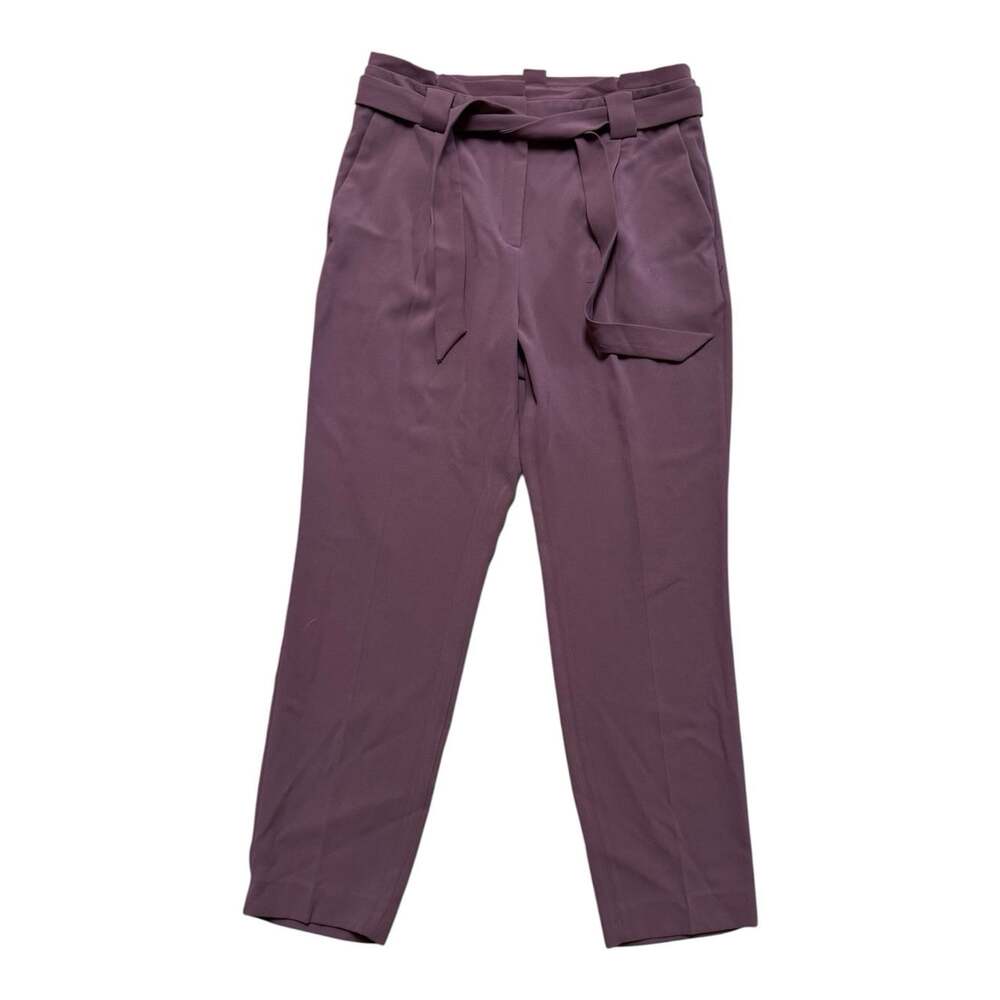 Express Women’s Size 10 Mauve Purple High Rise Tie Waist Ankle Pants Stretch